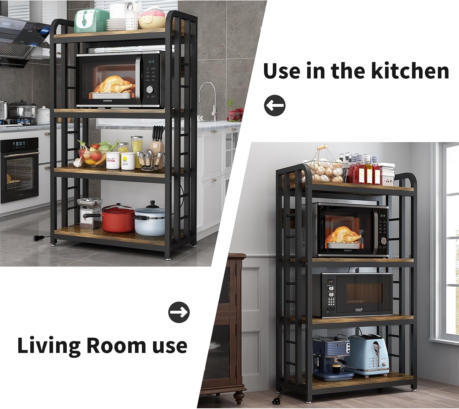 4 Tier Kitchen Bakers Rack Wit - Kitchen Appliances Outlet 评论和价格
