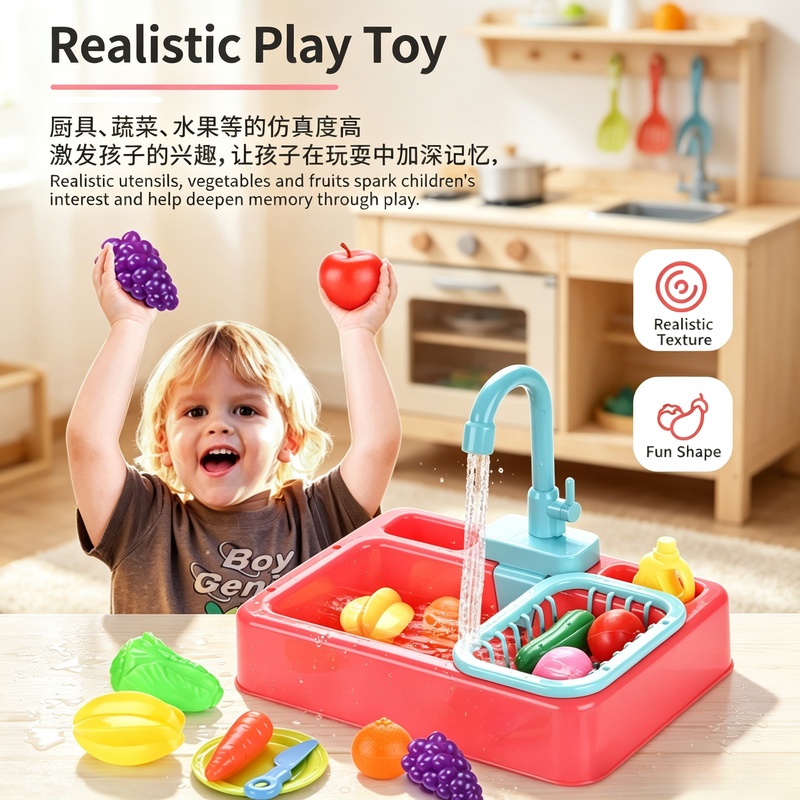 Kitchen Toy Plastic Dish‑Wash  - Kitchen Appliances For Kids 评论和价格