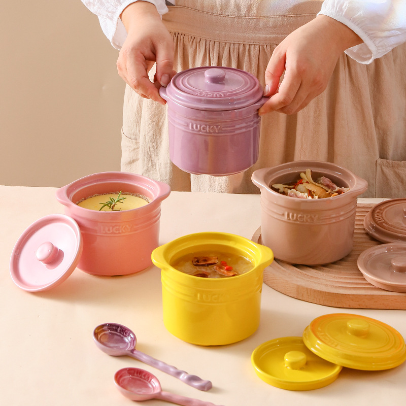 Double Lid Ceramic Bowl,Bird's - Kitchen Appliances Cooking 评论和价格