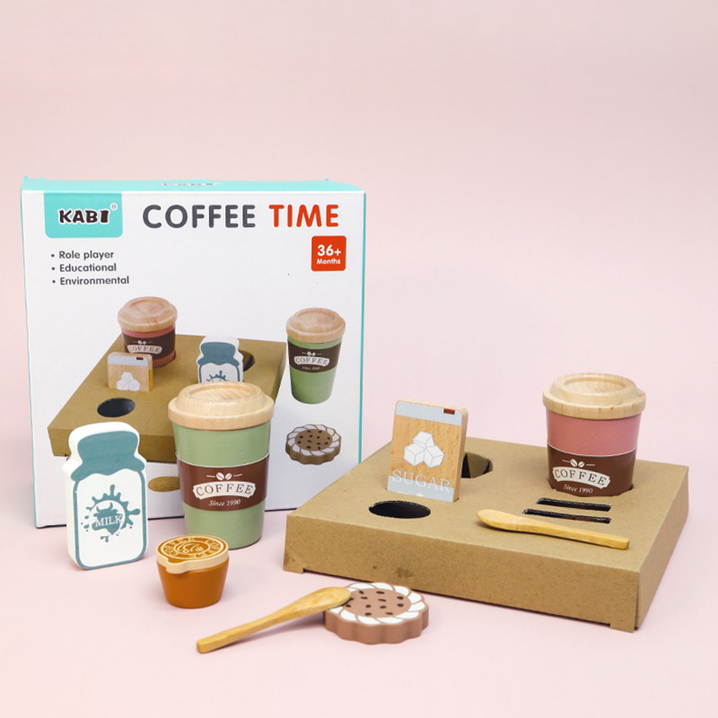 Kids Wooden Coffee Toy Set Tod - Kitchen Appliances For Kids 评论和价格