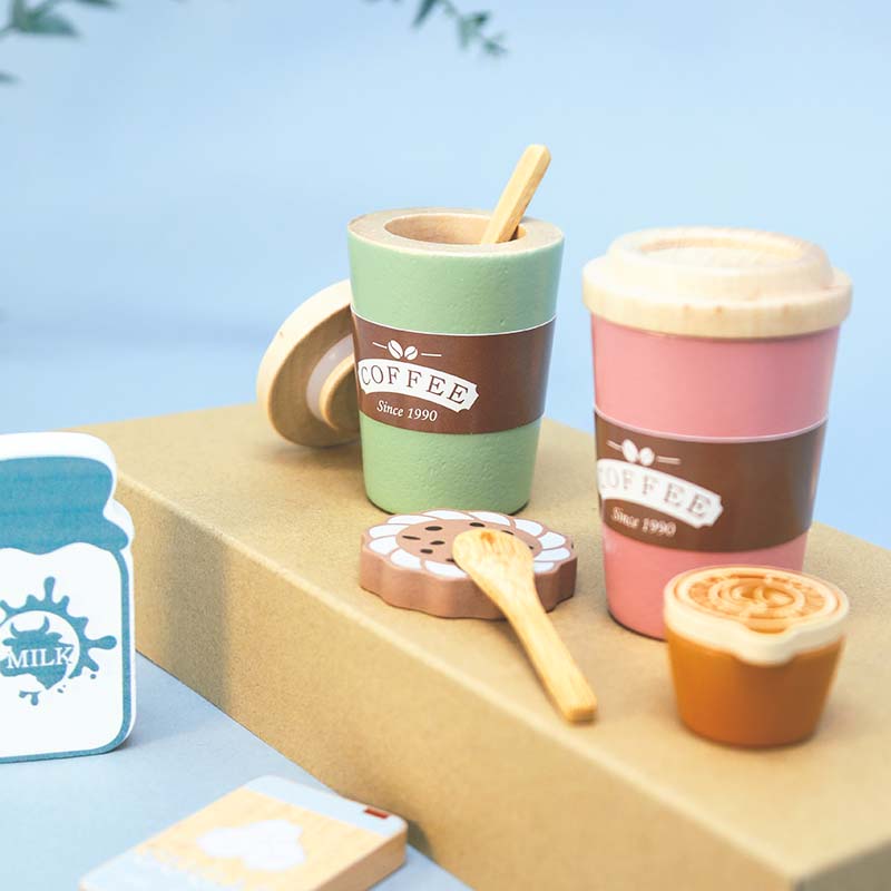 Kids Wooden Coffee Toy Set Tod - Kitchen Appliances For Kids 评论和价格